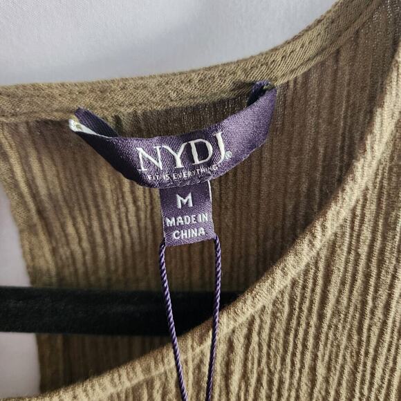 NYDJ Womens Size M Gauze Sleeveless Tunic Moss Green Beach Lagenlook Minimalist - Picture 4 of 11